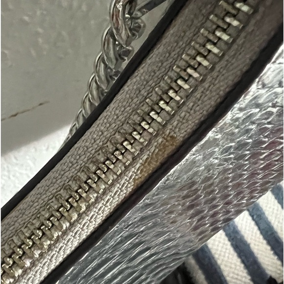 MICHAEL KORS Piper Small Metallic Snake Embossed Leather Shoulder Bag - Picture 5 of 6